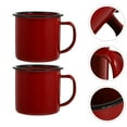 thumbnail image 2 of Troglfold Milk Cup Camping Mug Coffee Cup: 2pcs Enamel Campfire Tea Cups for Hiking Red,2.56"X2.56"X2.36", 2 of 10