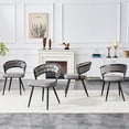 thumbnail image 5 of NEW Set of 2 Gray Velvet Dining Chairs with Black Legs, Modern Upholstered Accent Chairs for Dining Room & Kitchen, 5 of 8