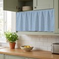 thumbnail image 6 of Dusty Blue Solid Cabinet Curtains 35" W x 35" L, Minimalist Tropical Blue Linen Texture Coastal Under-Desk Privacy Dust Proof Drape Dishwasher Curtain Sink Skirt for Kitchen Closet Bathroom Laundry, 6 of 9