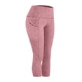 thumbnail image 2 of High Waisted Yoga Pants for Women with Pockets Stretchy Workout Leggings Cropped Athletic Tights Gym Running Casual Activewear Summer, 2 of 7