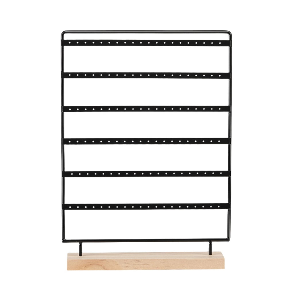 Yammee Earrings Organizer Jewelry Display Stand 6 Tiers Earring Holder Rack for Hanging Earrings Ear Studs with Wood Base Women