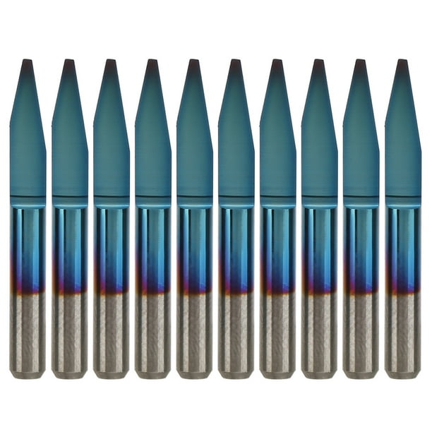 Herramienta De Enrutador CNC, 10 Piezas De Broca De Grabado De PCB, Herramienta De Enrutador De Acero De Tungsteno, Herramienta Eléctrica CNC, Tablero De Doble Color Acrílico ANGGREK Herramientas