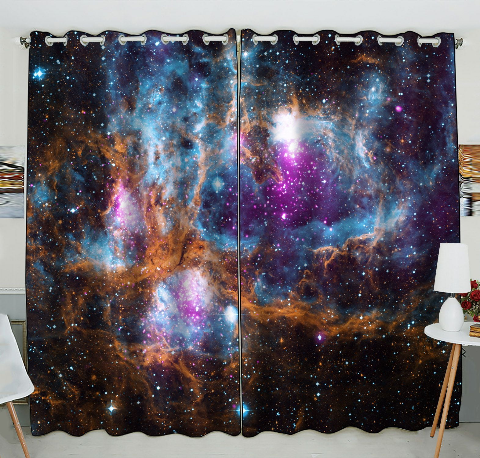 ZKGK Galaxy Space Universe Window Curtain Drapery/Panels/Treatment For ...