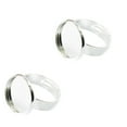 thumbnail image 1 of 2 Piezas de de Chapado en Plata Ajustable Ajustable Espacios en Bases de Almohadilla 18 Mm Bricolaje Jinwen Base anillo en blanco, 1 of 3
