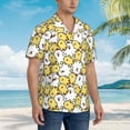 thumbnail image 3 of Susaid Cartoon Chicken Print Short Sleeve Shirts Button Down Casual Shirts Summer Beach Aloha Button Down Short Sleeve for Men ,Medium, 3 of 7