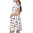 thumbnail image 2 of Lsque Labrador Retriever Imprimé Chien Robe Décontractée pour Femmes T-Shirt Été Manches Courtes Col Rond Robes Évasées, 2 of 6