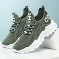 thumbnail image 3 of Tennis Shoes Women Mesh Platform Sneakers Fashion Lightweight Slip on Walking Shoes Thick Soft Sole Athletic Workout Gym Shoes Green Size 8, 3 of 5