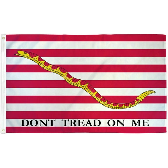 US First Navy Jack Flag 3x5ft Don't Tread on Me Snake Flag US Historic Navy Flag