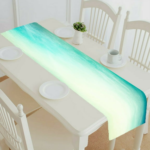 ECZJNT Grunge blue beige color table runner table cloth tea table cloth 14x72 Inch