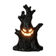 thumbnail image 2 of HHJZPR Halloween Summerween Spooky Tree Stump LED Light Figurine, Creepy Ghost Face Tree Monster Tabletop Lamp with Tombstone Detail for Fall Home Mantel Shelf Decor, 2 of 6