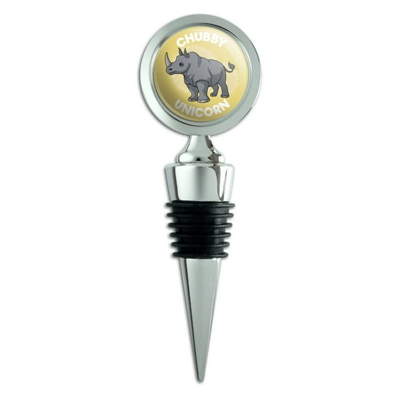 Chubby Unicorn Rhino Rhinoceros Wine Bottle Stopper