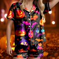 thumbnail image 5 of BILIKEYU Women's Pajama Sets Halloween Print Buttoned Waist Set, Womens Tops, Pajamas for Women Set, Halloween Pajamas Women, 5 of 6