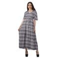 thumbnail image 1 of Moomaya Tunique à Manches Courtes Robes de Cocktail pour Femmes Robe en Coton Slub Imprimée, 1 of 4