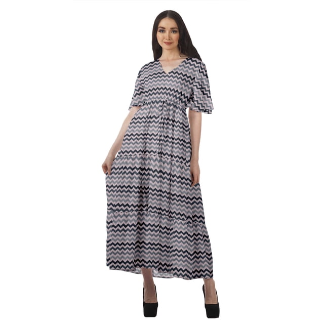 Moomaya Short Sleeve Tunic Womens Cocktail Dresses Printed Cotton Slub Dress