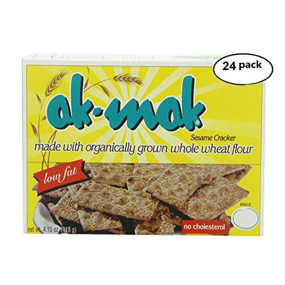 Ak Mak Whole Wheat Crackers AK MAK, CRACKER WHLWHT 100% SESAM, 4.15 OZ, ( Pack of 12 x 2