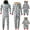 Gray, variant on GRNSHTS Christmas Family Matching Pajamas Women Men Kids Baby Reindeer Printed Hoodie Romper One Piece Jumpsuit Zipper Home Sleepwear