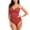 Red, variant on Sngxgn Womens Scoop Neck Cut Out Front Lace Up Back Swimsuit(Green,XL)