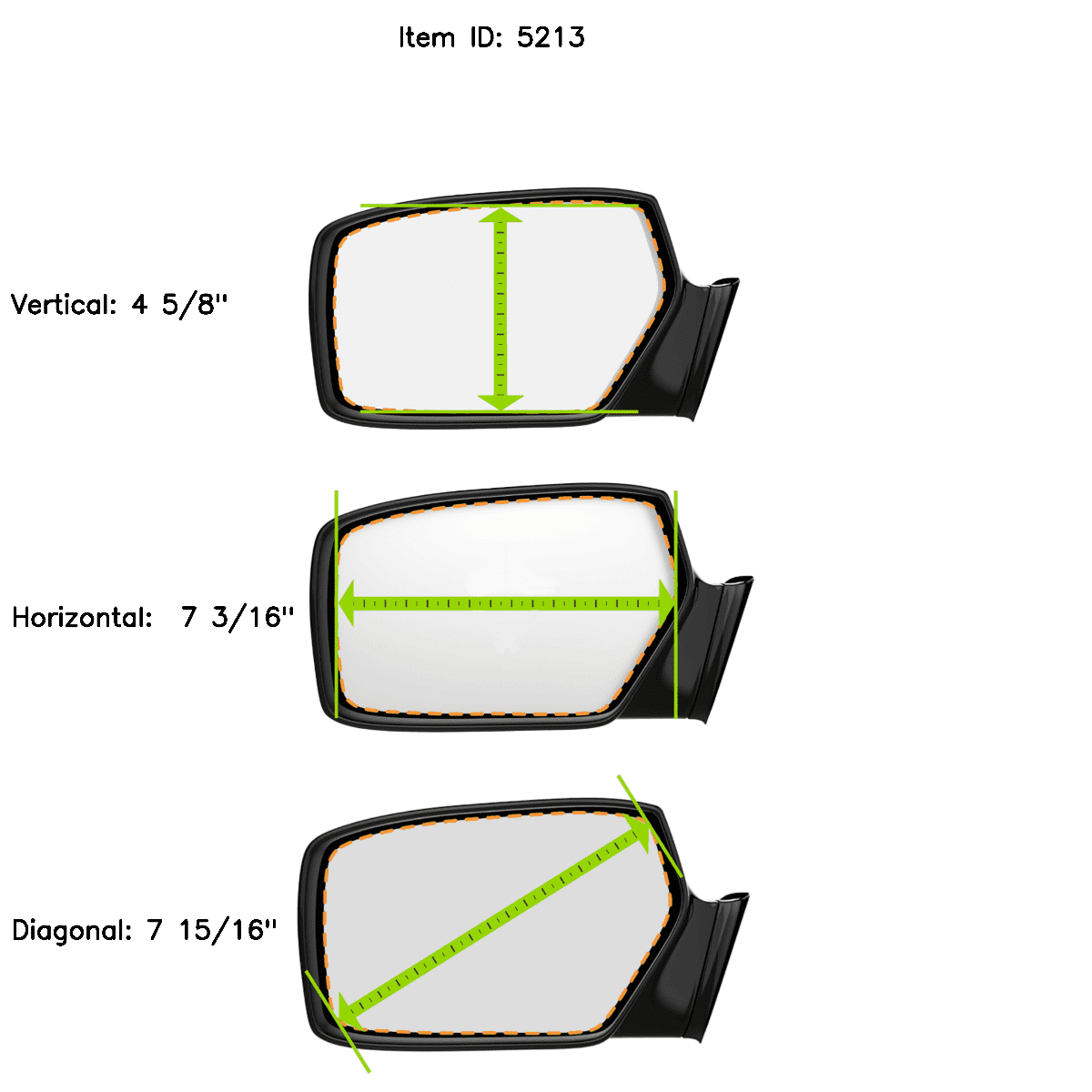 Burco Side View Mirror Replacement Glass - Clear Glass - 5256