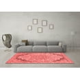 thumbnail image 3 of Ahgly Company Machine Washable Indoor Square Abstract Red Modern Area Rugs, 5' Square, 3 of 4