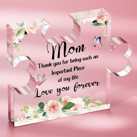 Gifts For Mom, Unique Cute Mom Birthday Gift From Daughter Son Acrylic Decorative Plaque Keepsake - Mothers Day Birthday Gift, Christmas Gift,Tabletop Keepsake (Heart Flower)