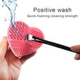 thumbnail image 4 of fastboy Forme de Coeur Brosse Nettoyant Brosse Silicone Nettoyage Tapis avec Éponge Sèche Humide à Double Usage, Rose Rouge, 4 of 7