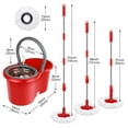 thumbnail image 2 of Spin Mop and Bucket with Wringer Set, 360° Spinning Mop Bucket System with 3 Microfiber Mop Replacement Heads and 61" Stainless Steel Adjustable Handle for Floor Cleaning (20QT), 2 of 7