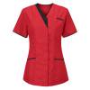 thumbnail image 3 of Nmnitkp Scrubs for Women V-Neck Nurse Medical Uniform Short Sleeve Classic Professional Scrub Tops with Pockets Red,3XL, 3 of 3