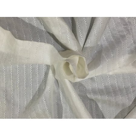 TUSSAR SILK FABRIC WHITE SELVIDGE STRIPES VERTICAL 44quot; WIDE [9803]