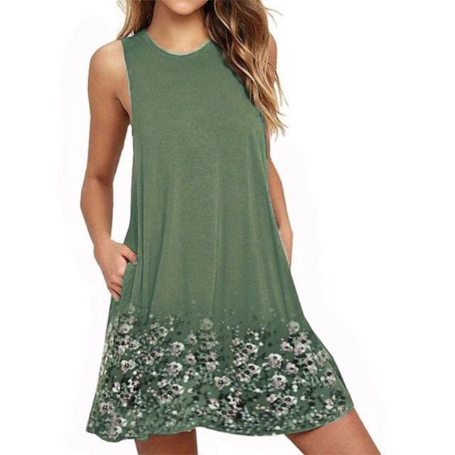 Sonducket Vestido Cuello Hasta La Rodilla Vestido Mujer Estampado Ropa Vestidos Verde XXL Sonducket AP002066-05