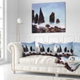 thumbnail image 2 of Designart Sharp Rocky Coastline Raykjanes - Seashore Throw Pillow - 18x18, 2 of 4