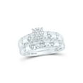 thumbnail image 2 of Sterling Silver His Hers Round Diamond Cluster Matching Wedding Set 1/4 Cttw, 2 of 3