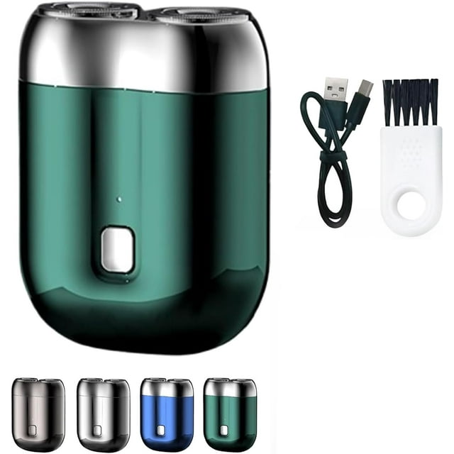 Repertoireof Rasoir, Nouveau Rasoir de Poche 2025 USB Mini-Hautes, Mini Rasoir Électrique Portable à Double Tête, Rechargeable, Étanche, Lavable, Double Rasoir pour Usage Humide et Sec (Vert)
