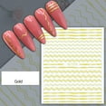 thumbnail image 6 of Papapt 12 Sheets Gold Nail Stickers Gold Line Nail Decals 3D Self Adhesive Metal Geometric Stripe Wave Nail Sticker Gold Nail Art Designs Nail Art Supplies for Women Manicure Decorations, 6 of 9