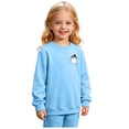 thumbnail image 6 of Girls Halloween Sweatshirt Crew Neck Long Sleeve Cartoon Hat Ghost with Candy Printed Pullover Tops Blue 7-8 Years, 6 of 9