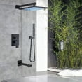 thumbnail image 3 of Black Shower Faucet Set 12" Rainfall Head Combo Kit Tub Filler with Mixer Valve, 3 of 20