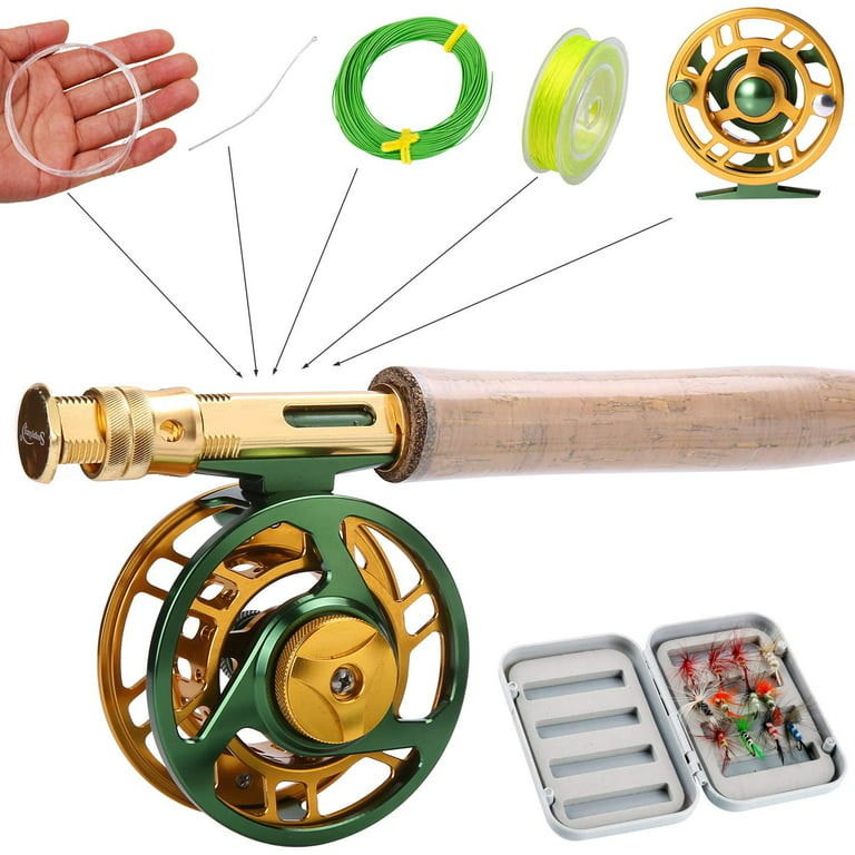 Sougayilang Fly Fishing Rod Reel Combos with Lightweight Portable Fly Rod  and CNC-machined Aluminum Alloy Fly Reel,Fly Fishing Complete Starter