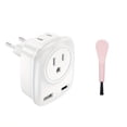 thumbnail image 4 of Adaptador de Enchufe Europeo para Viajes con 2 Puertos USB y 2 Enchufes Americanos, un Adaptador de Enchufe Tipo C, Adecuado para la Mayoría de las Regiones de Europa, 4 of 10