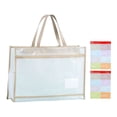 thumbnail image 2 of Art Portfolio Bag, 17.71x12.99 Inch Transparent Storage Bag Portfolio Folder, Mesh Document Tote Bag with Zipper & Handle, Zipper Folder Organizer for Stationery, Art Supplies & Daily Use, Khaki, 2 of 7