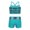 Lake Blue, variant on TiaoBug Kids Girls 2 Piece Sports Dance Outfit Crop Tank Tops and Shorts Set Gymnastics Suit