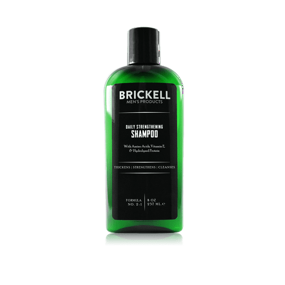 Brickell Men's Daily Strengthening Shampoo, Natural & Organic Ingredients, Featuring Mint & Tea Tree Oil to Soothe Dry & Itchy Scalp, Sulfate‑Free, 8 oz