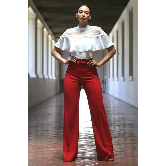 Double Reverse G Buckle Detail Pants S