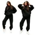thumbnail image 6 of New Fashion Autumn Winter Solid Color Hooded Sweatshirt Casual Two-Piece Set For Women, 6 of 10