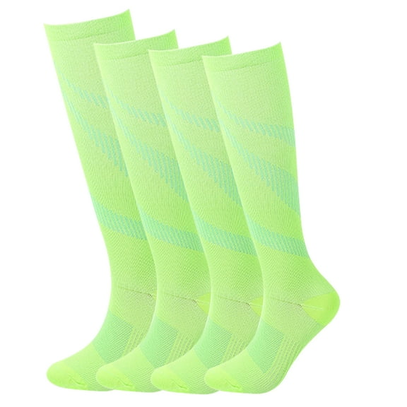 Hehanda 4 Pairs of Long Tube Protection Sports Socks with 15-20 mmHg Graded Support Compression Socks for Outdoor Cycling and Running