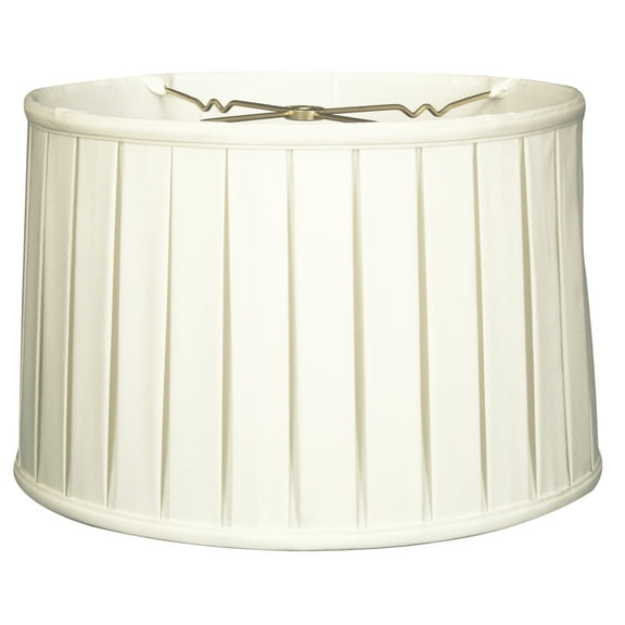 Royal Designs 16" Shallow Drum English Box Pleat Lamp Shade White