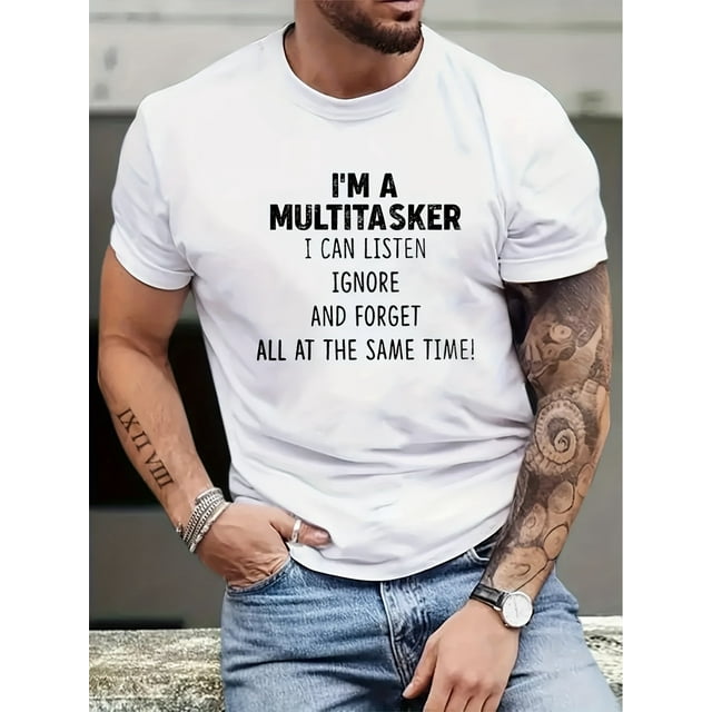 Round Neck Graphic T-shirts, Causal Tees, Short Sleeves Comfortable Tops, Men's Summer Clothing