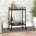 thumbnail image 4 of Evelyn&Zoe Barnes 23.5" Wide Rectangular Bar Cart, Black Grain, 4 of 5