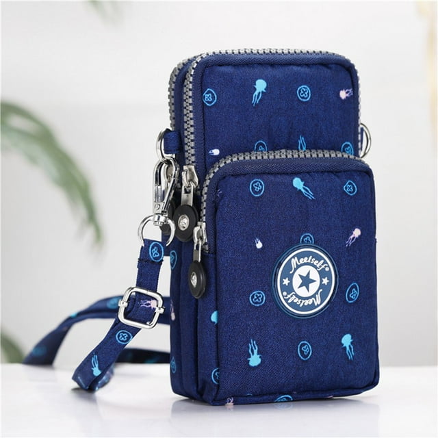 Woman‘s Cell Phone Bag with Large Capacity Wrist Strap Prints Design for Outdoor School Office Commute