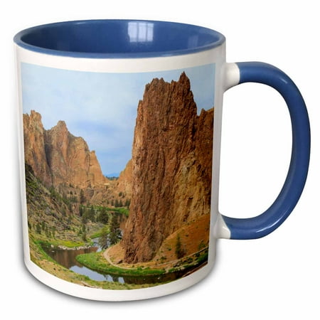 3drose, Central Or, Redmond, Terrebonne. Smith Rock Sp. Crooked River., 15oz Two-tone Blue Mug