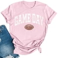 thumbnail image 2 of Karight Football Shirts for Women Game Day T Shirts Football Outfits Funny Graphic Tee Casual Short Sleeve Tee Shirts, 2 of 4