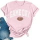 thumbnail image 2 of Karight Football Shirts for Women Game Day T Shirts Football Outfits Funny Graphic Tee Casual Short Sleeve Tee Shirts, 2 of 4